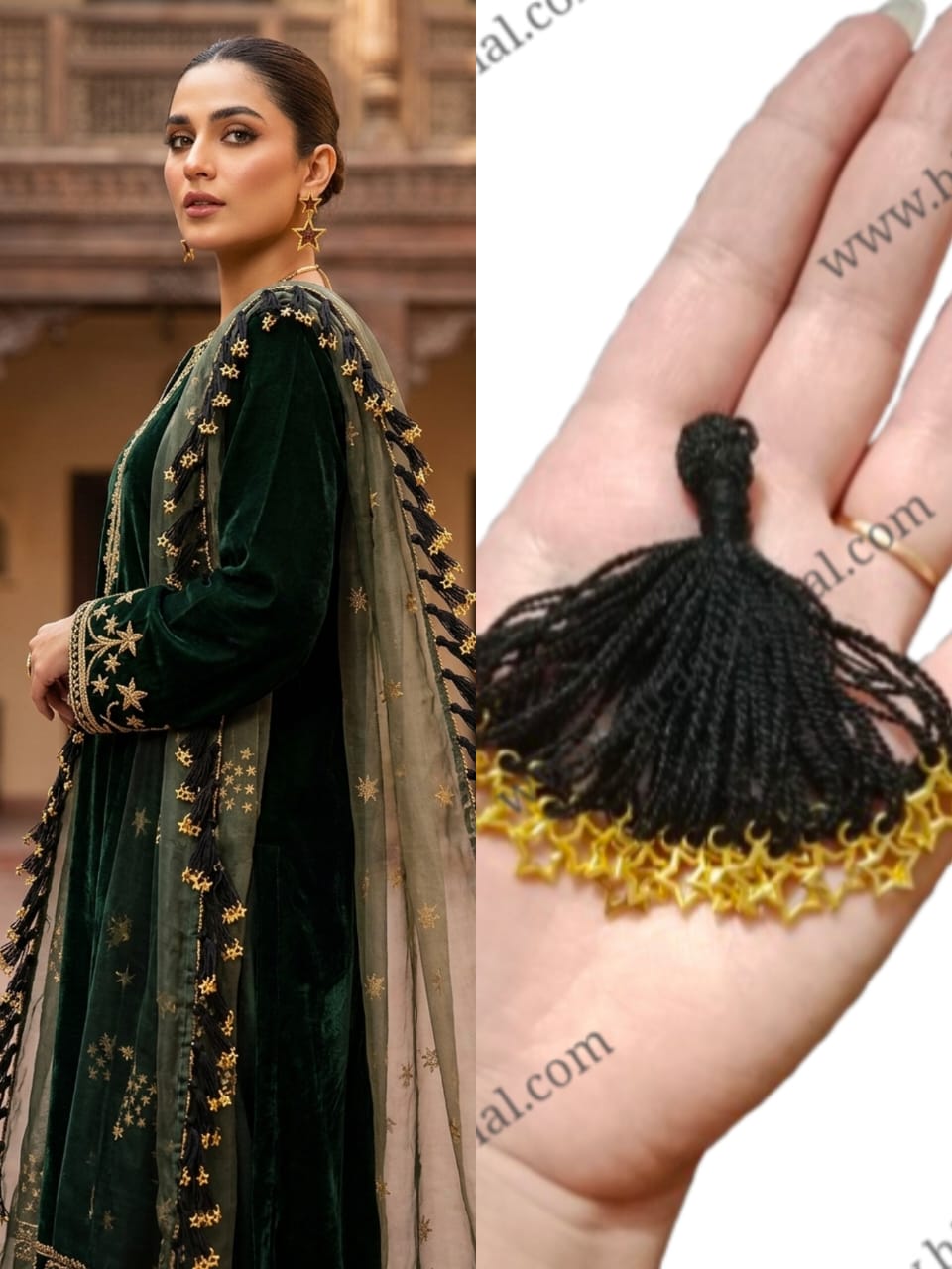 IMG-20260627-WA0017 Fancy Handmade Dupatta Tassels with Metallic Stars - Image 1