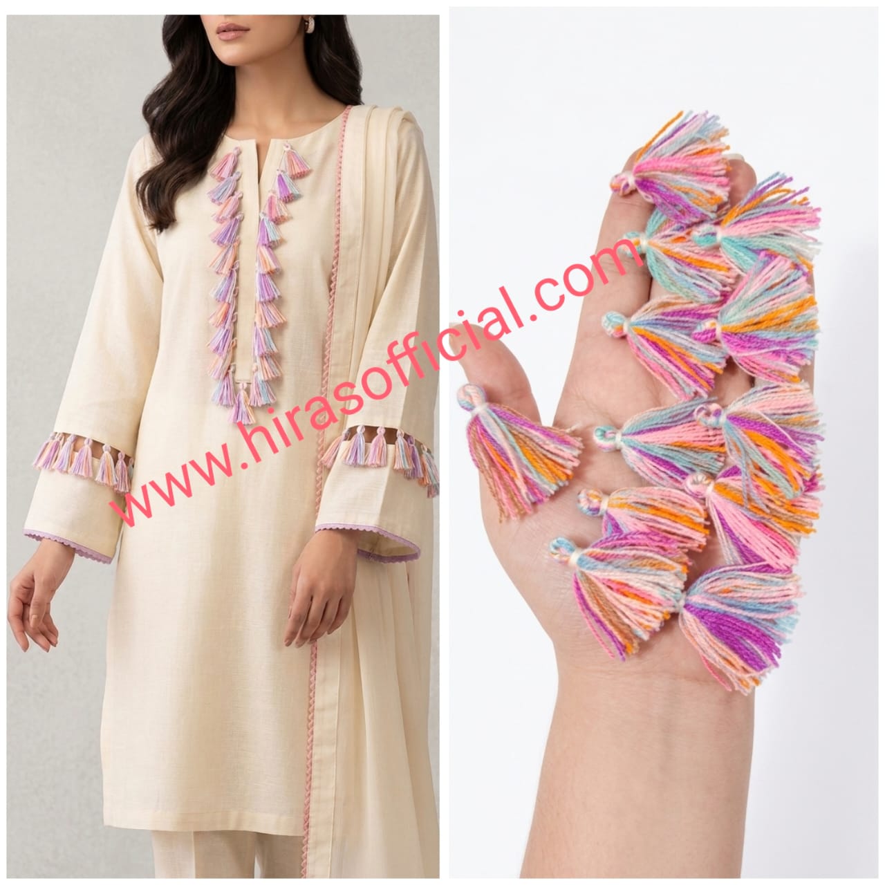 WhatsApp Image 2026-06-23 at 7.38.36 PM Premium Colorful Handmade Thread Tassels for Neckline & Sleeves - Image 1