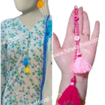 Handmade Wool & Button Tassel Neckline