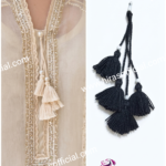 Tassel & Pearl Accent Neckline