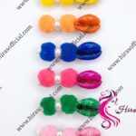 Colorful Pom-Pom & Cowrie Shell Buttons