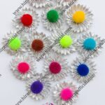 Silver Gotta Sunflower Pom-Pom Embellishments