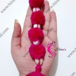 Modern Pink Pom Pom & Shell Neckline Tassels