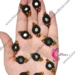 Elegant Mirror & Golden Bead Buttons
