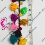 Multi-Color Tassel & Cowrie Shell Lace Trim Neck Patti