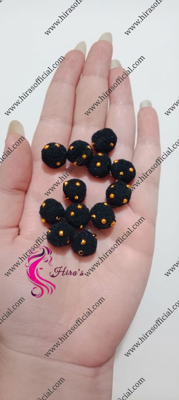 IMG-20260729-WA0013 Indian Black Studded Pom Pom Hanging - Image 1