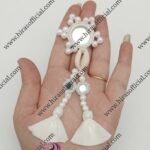 White Mirror, Cowrie Shell & Fabric ButtonPatti