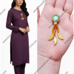 Pure Tilla Fancy Mirror & Leaf Button