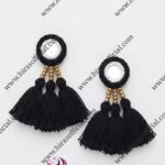 Black Mirror Dual Ring Neckline Tassel