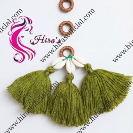 Heavy Wooden & Shell Neckline Tassel