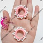 White Stones Large Ring Buttons