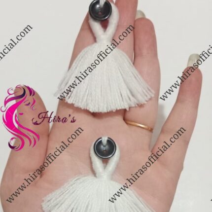 handmade-white-thread-tassel-with-black-button-hiras