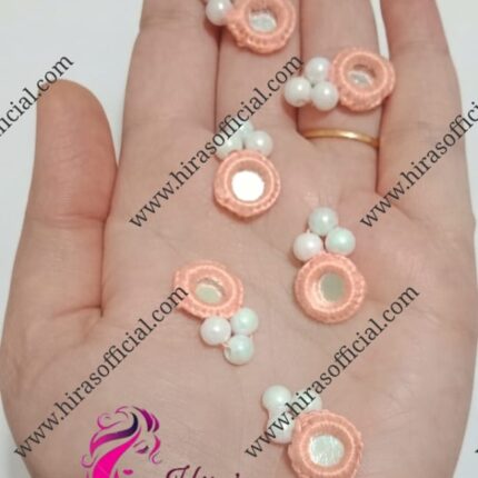 handmade-peach-mirror-button-with-white-pearls-hiras